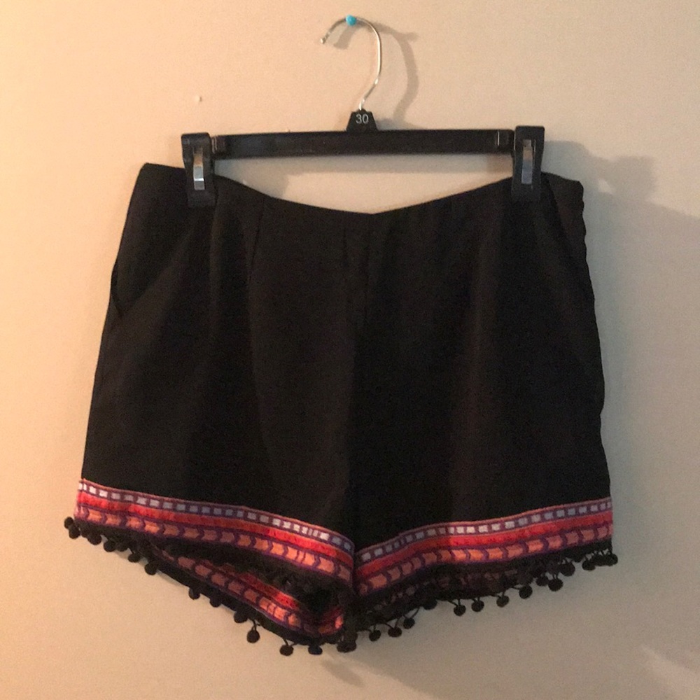 🛍 Forever 21 Black Summer Pom-Pom Shorts